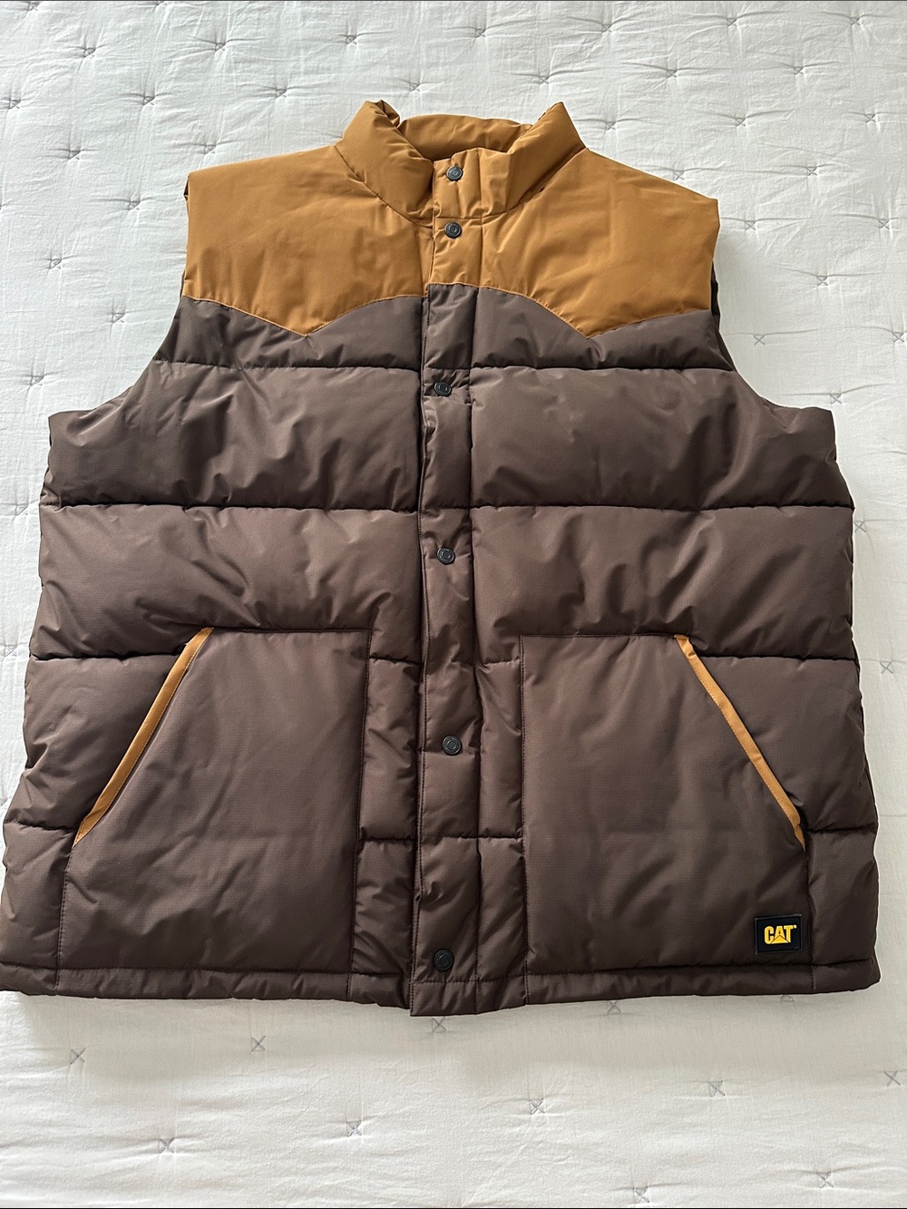 Men’s Caterpillar Brown & Tan Insulated Puffer Vest